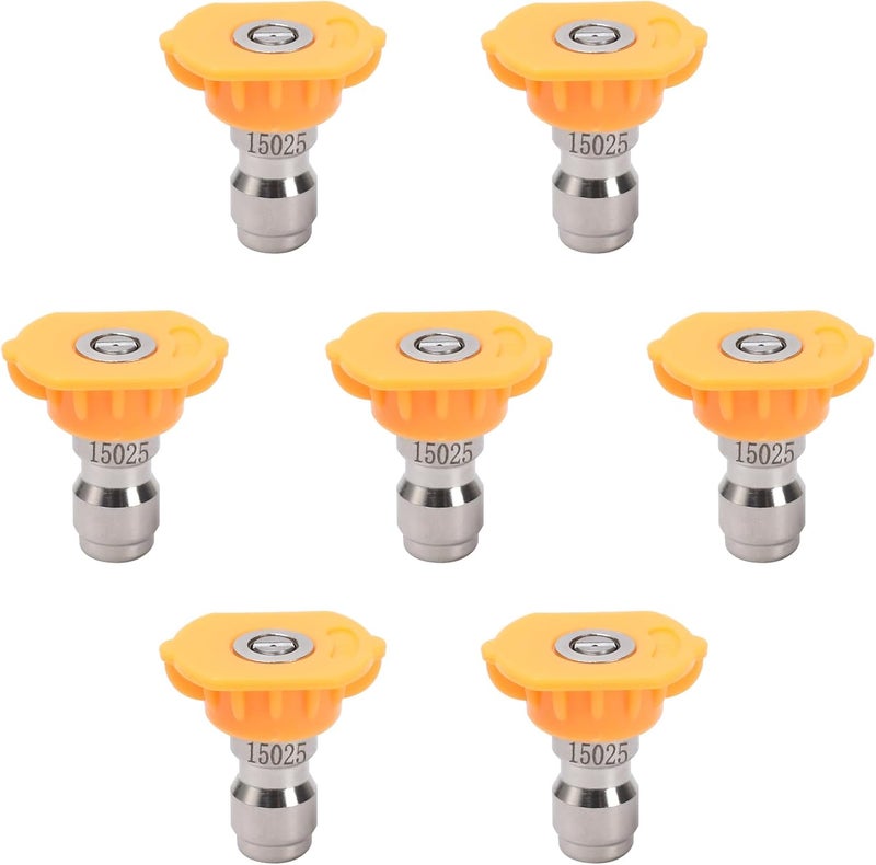 VIPRUSH Pressure Washer Tips, 7 Pack Power Washer Nozzle Tips, 15 Degree Yellow, 1/4 Inch Quick Connect, 4000 PSI - Image 1